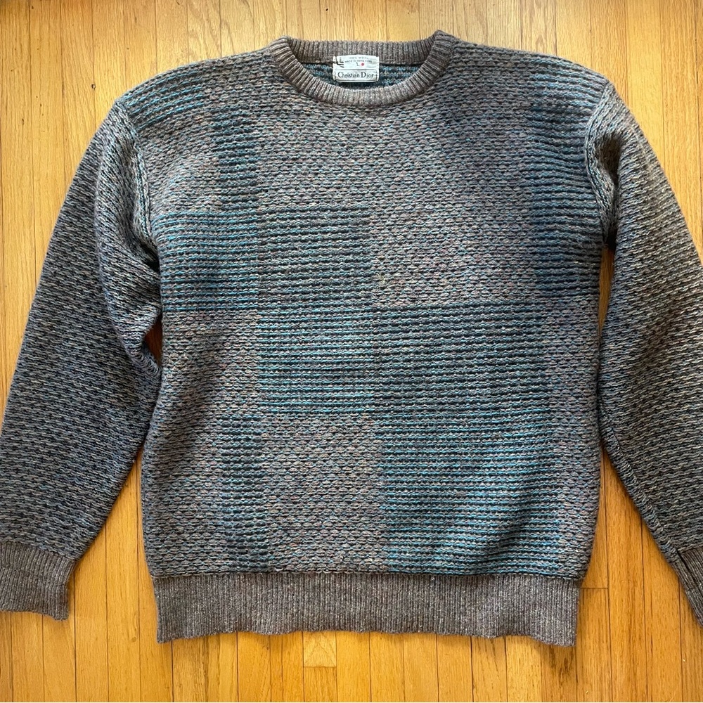 Christian Dior Vintage Wool Sweater Made in Hong Kong - Sz Large